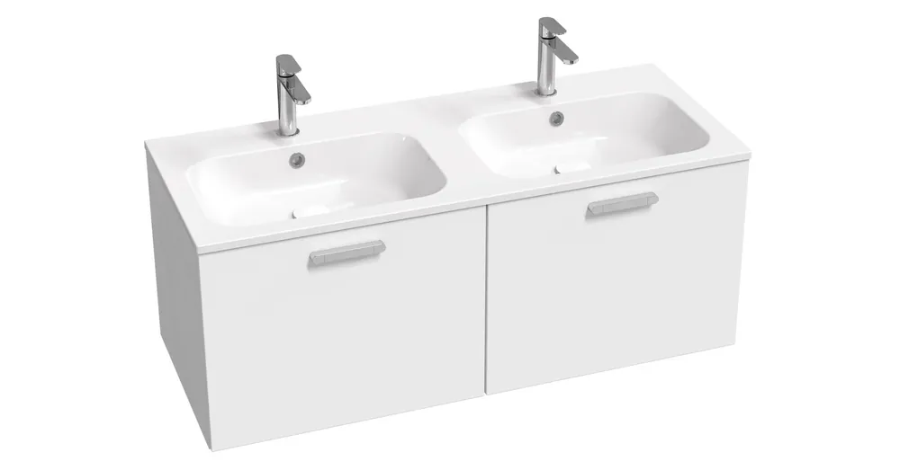Gyors szállítás Ravak SD 1200 Chrome II duplamosdó szekrény fehér, króm fogantyúval 152 mm X000001775
