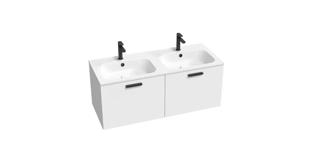Ravak SD 1200 Chrome II duplamosdó szekrény fehér, fekete fogantyúval 152 mm X000001747 Biztonságos fizetés
