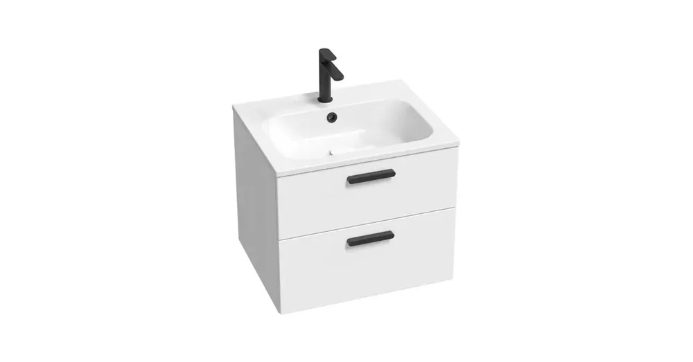 Ravak SD 700 Chrome II fehér mosdószekrény, fekete fogantyúval 152 mm X000001745 Népszerű