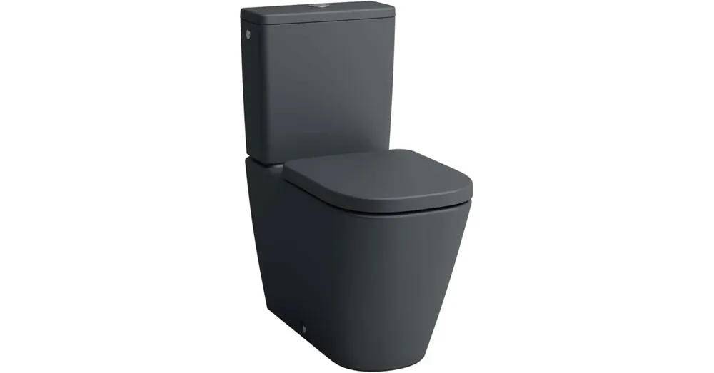 LAUFEN MEDA, Álló kombi WC öblítőtartály nélkül, öblítőperem nélkül, mélyöblítéssel, halk öblítéssel, vízszintes/függőleges lefolyóhoz, Matt Grafit H8241117580001 Exkluzív ajánlat
