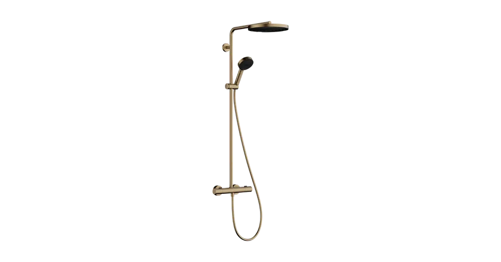 Hansgrohe Pulsify S Puro Showerpipe 260, 1jet, Ecostat Fine termosztáttal és 3jet kézizuhannyal Szálcsiszolt Bronz 24236140 Exkluzív ajánlat