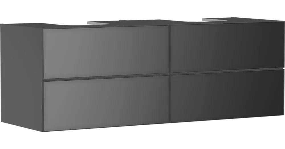 Biztonságos vásárlás Hansgrohe Xevolos E Konzolos mosdószekrény 1570/550, matt szürke pala színű, 4 fiókkal, 2 mosdótálhoz 54201770