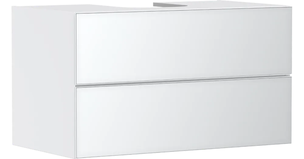 Szezonális akció Hansgrohe Xevolos E Konzolos mosdószekrény 980/550, matt fehér színű, 2 fiókkal, ráültetett mosdótálakhoz 54190320