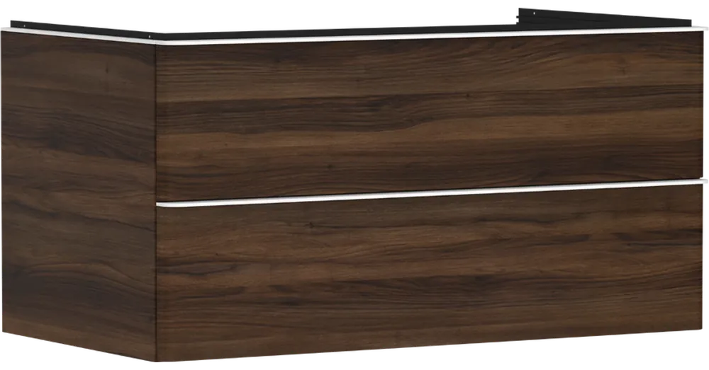 Hansgrohe Xelu Q Konzolos mosdószekrény 980/550, sötét dió színű, 2 fiókkal, ráültetett mosdótálakhoz 54081700 Szuper ajánlat