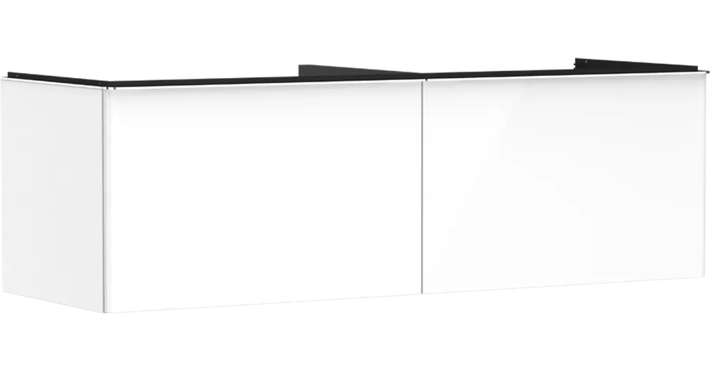 Rendeld meg most Hansgrohe Xelu Q Konzolos mosdószekrény 1560/550, magasfényű fehér színű színű, 2 fiókkal, ráültetett mosdótálakhoz, dupla 54070000