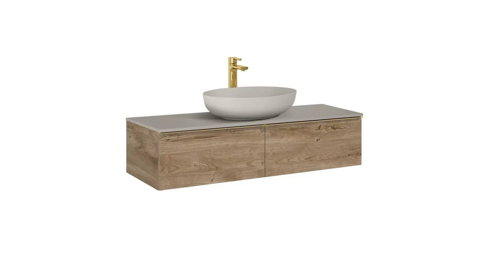 AREZZO design MONTEREY 120 cm-es alsószekrény 2 fiókkal Canela tölgy színben AR-169470 Népszerű