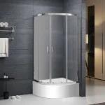 Gyors szállítás MUNDIS Íves, görgős zuhanykabin 165cm, zuhanytálca nélkül