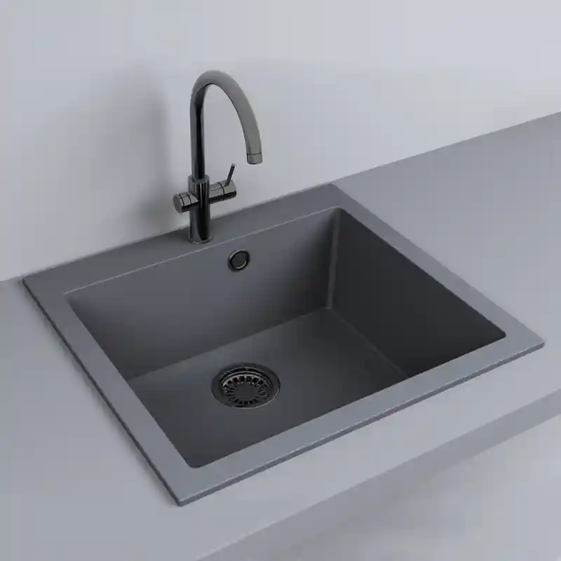 LUNART Noba 560 egymedencés gránit mosogató, Grey Outlet