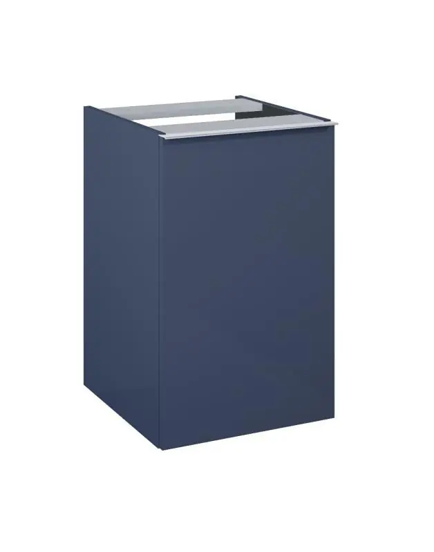 Olcsó AREZZO design MONTEREY 40 cm-es oldalszekrény szennyeskosárral Matt kék színben