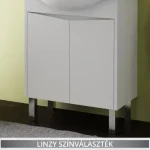 Biztonságos fizetés TBoss Linzy 55 cm-es fürdőszobaszekrény mosdóval, 2 ajtóval, fali rögzítéssel , króm lábszettel
