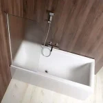 AQUALINE VILMA kádparaván, balos, 60x140cm, 6mm BRICK üveg, króm (AQ6018L) Szuper ajánlat