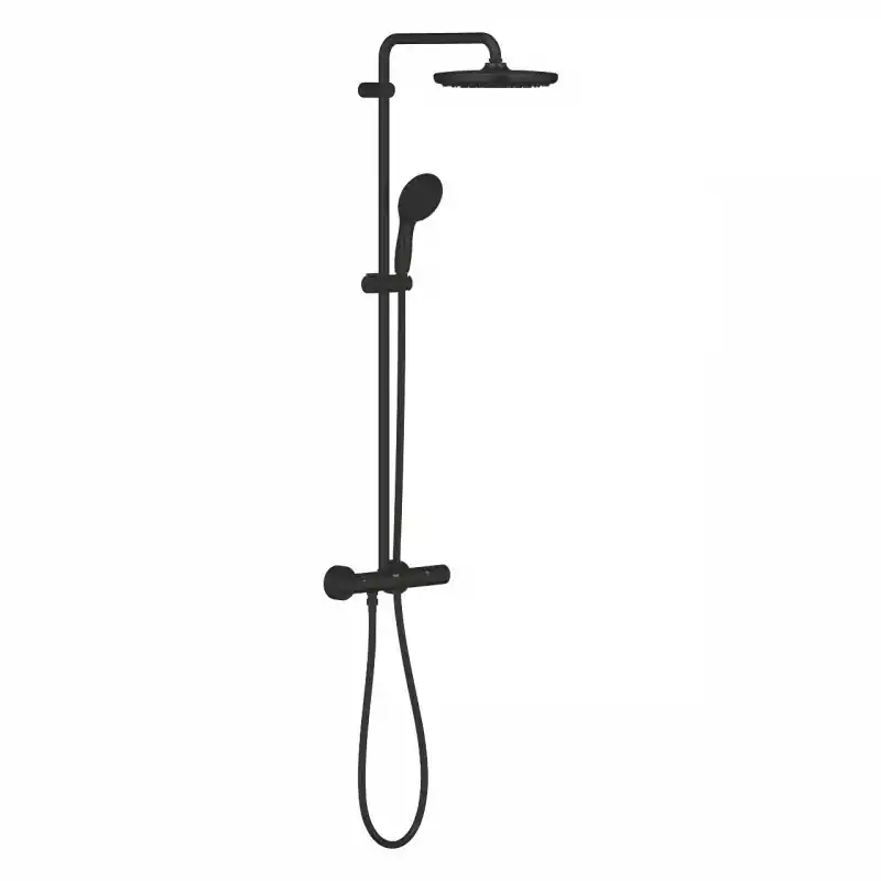 Outlet Grohe Tempesta System 250 Termosztátos matte black zuhanyrendszer falra szerelésre