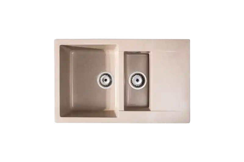 Gyors kiszállítás LUNART BASIC Gery gyümölcsmosós gránit mosogató csepptálcával, Beige