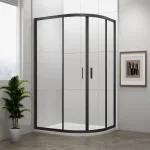 POLYSAN EASY LINE BLACK íves zuhanykabin, 900x800mm, matt fekete profil/transzparent üveg Akció