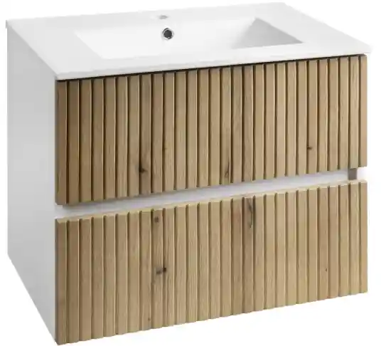Aqualine Paneda Strip mosdótartó szekrény, mosdó nélkül, 69,5 x 55 x 45,2 cm, Emporio tölgy Árengedmény