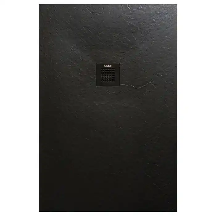 AREZZO design SOLIDSoft zuhanytálca 100x80 cm, FEKETE, színazonos lefolyóval (2 doboz) Vedd meg most