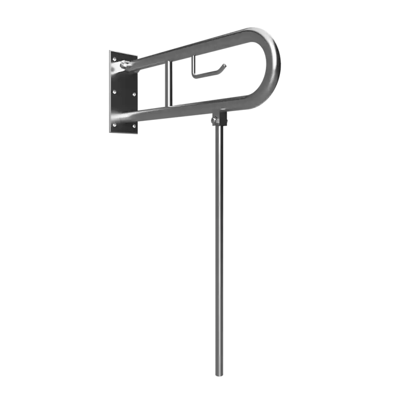 BEMETA HELP Felhajtható kapaszkodó, U-típus, WC papírtartóval, támasztékkal, 600mm, matt Outlet