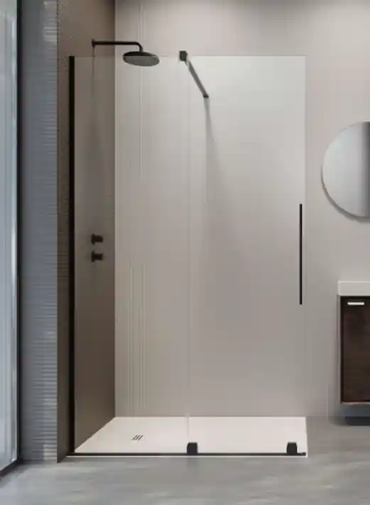 Szuper akció Radaway Furo Black Walk-in fekete zuhanyfal