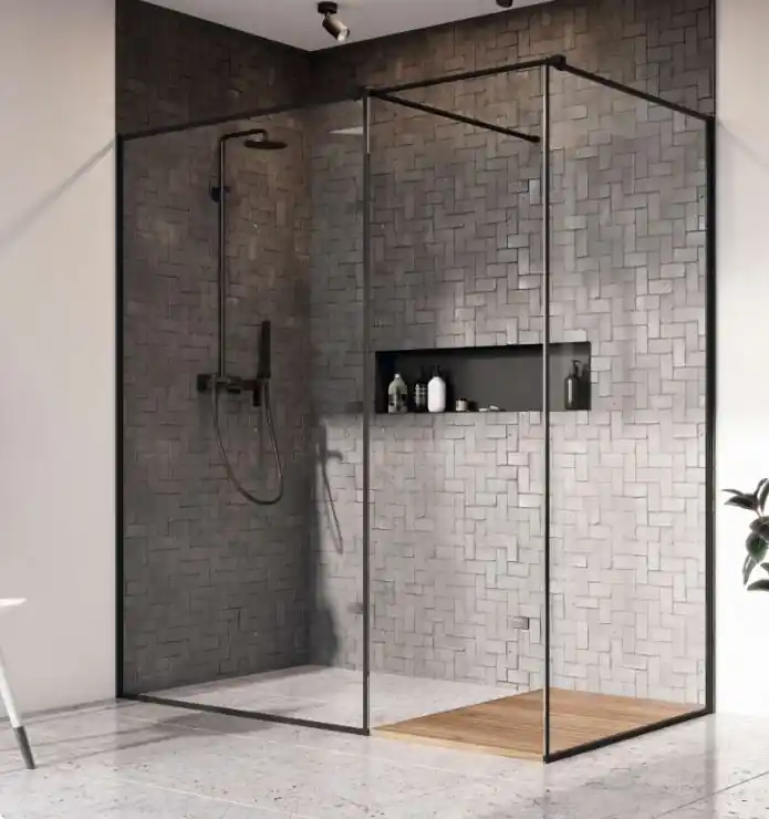Radaway Modo New Black III Frame Walk-in fekete zuhanyfal Szezonális akció