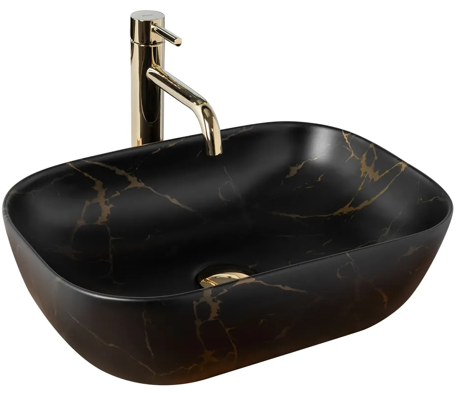 Különleges ajánlat Pultos Mosdó Rea Belinda Black Marble Mat