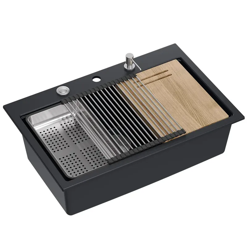 gránit mosogató MARC 110 WORKSTATION Black Biztonságos fizetés