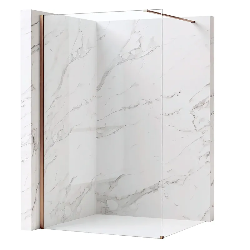 Kihagyhatatlan ajánlat Zuhanyfal Rea Flexi Transparent / Brush Copper 80