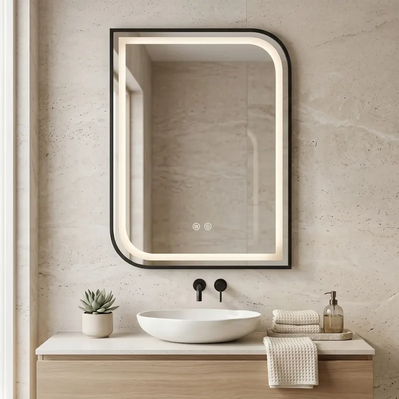 LED Tükör ZONE 70X50 BLACK Prémium