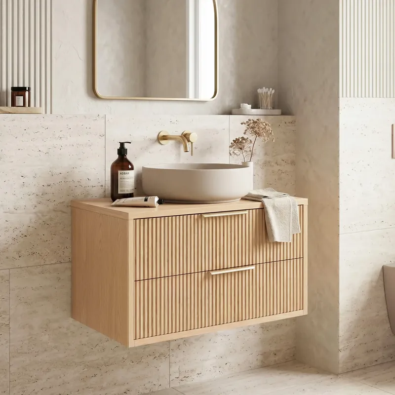 Mosdószekrény Rea Mono 80cm Beige Kedvezmény
