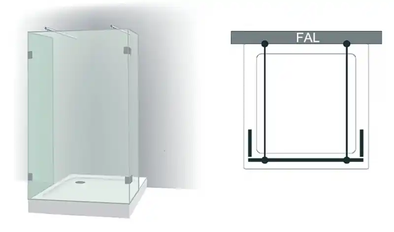 Szezonális akció Varioglass Signum 402 Zuhanyfal víztiszta üveg (30x120x30x200 cm)Varioglass