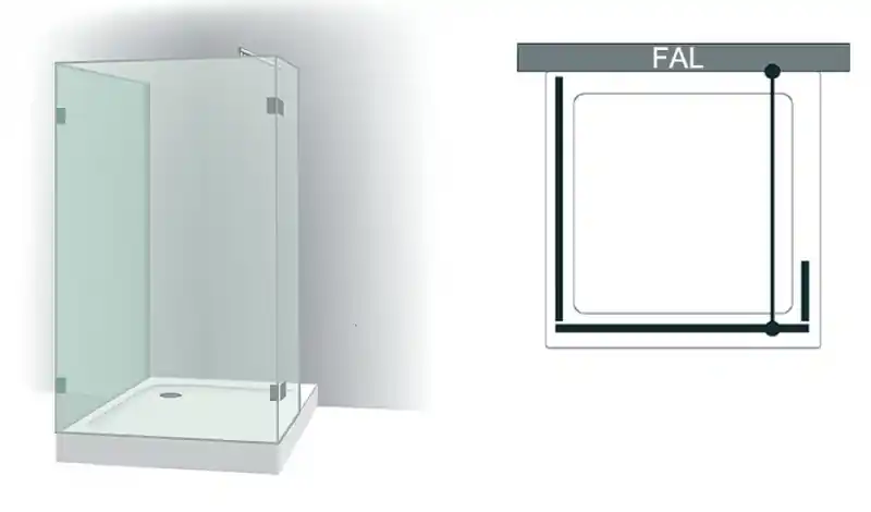 Akció Varioglass Signum 403 Zuhanyfal (80x80x30x200 cm)Varioglass