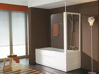 Újdonság Kolpa-San Sole TP 75 + TS 70/75/80 kádparaván (75 x 80 cm, Edzett üveg átlátszó, TP 75 + TS 80, Fehér, 75X78 cm)Kolpa-San