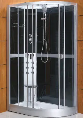 Bestseller Roltechnik Chicago asszimetrikus masszázskabin (króm, Rauch, 120x80x215 cm, balos)Roltechnik
