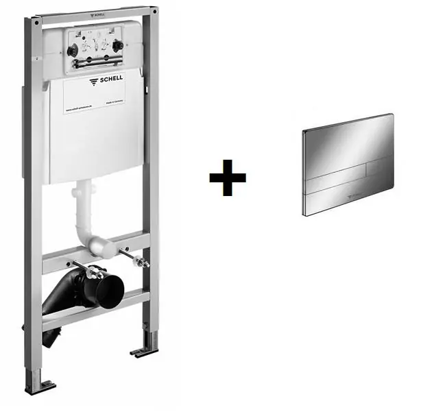 Azonnal elérhető Schell 032500099 WC szerelőelem Linear Eco 032851599 fehér nyomólappalSchell