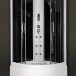 Sanimix 22.1045 Black 90x90 negyedköríves hidromasszázs magasított zuhanytálcás zuhanykabinSanimix Árengedmény