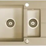 Bestseller Marmorin Rontti Isao gránit mosogató 1 medence+gyümölcsmosó+kicsi csepptálca (sand)Marmorin