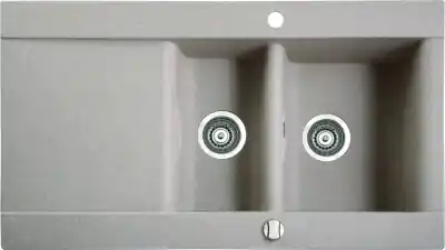 Marmorin Voga 1 medencés gránit mosogató gyümölcsmosóval csepegtetővel (metál fekete)Marmorin Outlet