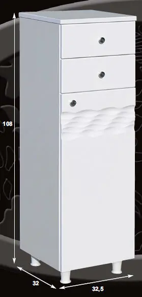 Guido Ocean-1011 fürdőszobabútor alacsony oldalsó kiegészítő szekrény (medium walnut)Guido Azonnali szállítás