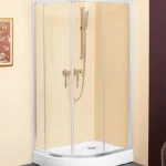 Azonnali szállítás Kolpa-San Q-Line TKP 80x100 aszimmetrikus negyedköríves zuhanykabin (80x100 cm, silver, chinchilla, #526670)Kolpa-San