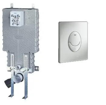 Prémium Grohe. Uniset 38642 001 falbaépíthető Wc öblítő tartály támasztólábbal Skate Air 38505 P00 matt króm nyomólappalGrohe