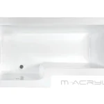 M-Acryl Linea 150x70/85 cm-es aszimmetrikus kád kádlábbal (beépíthető/balos, 150x70 cm)M-Acryl Azonnali szállítás
