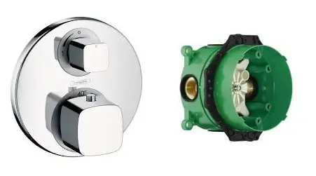 Népszerű Hansgrohe Ecostat E 31573000 termosztátos csaptelep színkészlet falsík alatti szereléshez,elzáró-és váltószeleppel + Ibox Universal alaptest 01800180Hansgrohe