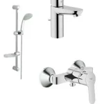 Grohe BauEdge 23356 000 Egykaros mosdócsaptelep + BauEdge 23333 000 Egykaros fali zuhanycsaptelep + Tempesta 28593 003 ZuhanygarnitúraGrohe Vedd meg most