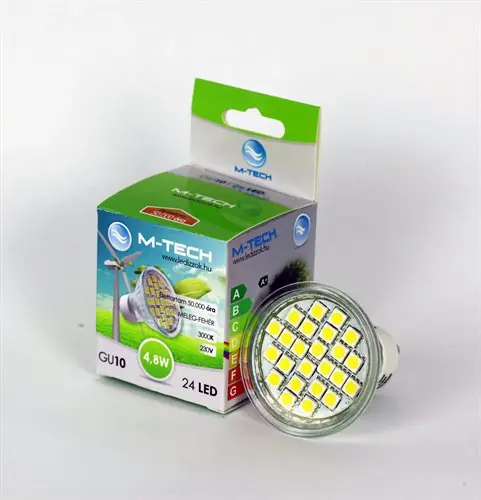 M-Tech GU10 Spot 24 LED SMD, 230V, 4,8W, 290Lm Meleg Fehér 3000K, 5050, MTL414 led izzóM-tech Ne maradj le