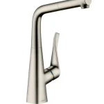 Újdonság Hansgrohe Metris Egykaros konyhai rozsdamentes acél hatású csaptelep kihúzható kifolyóval 14821800 (K)Hansgrohe