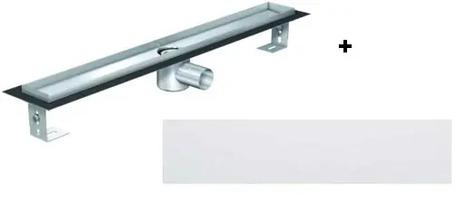 ACO EXCLUSIVE alacsony (79 mm) zuhanyfolyóka + fehér kő fedlap 900mm hosszú (0153.76.46 + 9010.57.39)ACO Azonnali szállítás