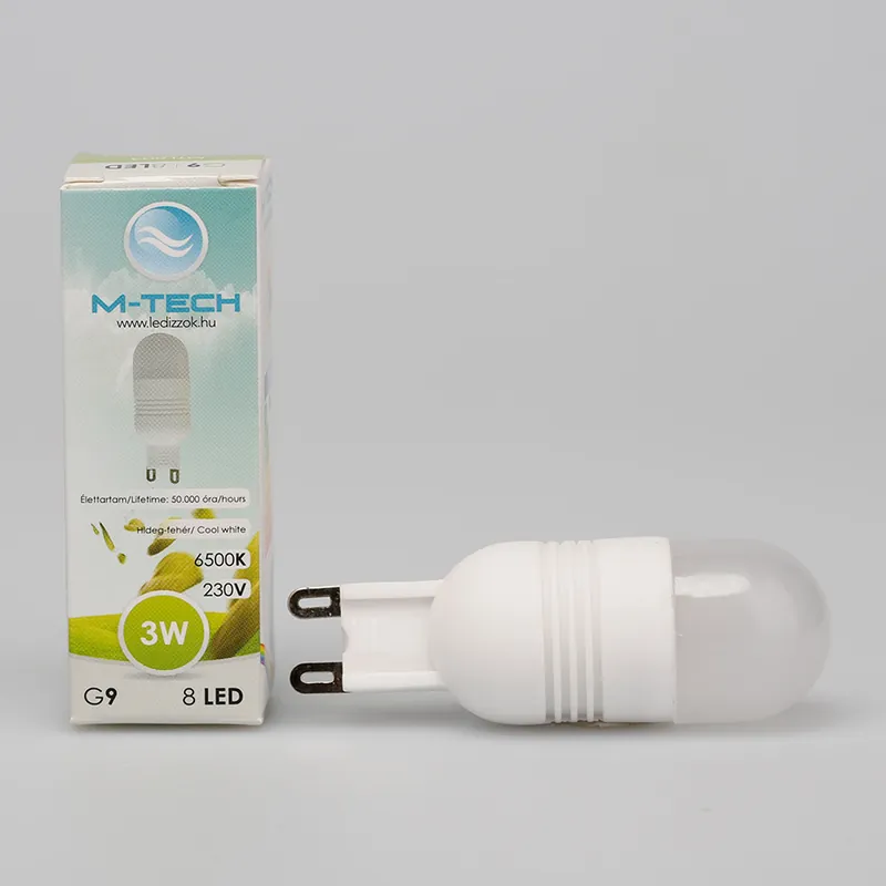 M-Tech G9 Spot 8 LED SMD, 230V, 3W, 210Lm Hideg Fehér 6500K, MTL803 led izzóM-tech Ajánlat