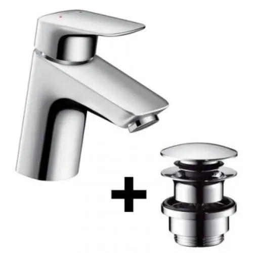 Ajánlat Hansgrohe Logis mosdócsaptelep push-open lefolyó-garnitúrával 71077 000 (71077000)Hansgrohe