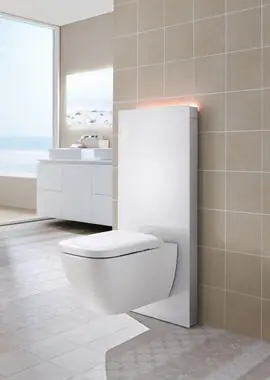 Szuper akció Geberit Monolith Plus szerelőmodul fali WC-hez, fehér üveg 114 cm magas 131.231.SI.1Geberit