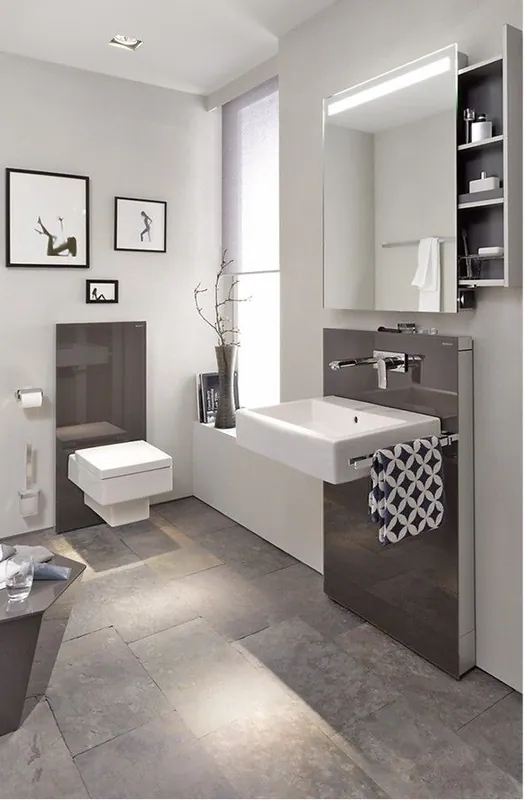 Geberit Monolith Plus szerelőmodul fali WC-hez, barna üveg 114 cm magas 131.231.SQ.1Geberit Kedvezményes ár