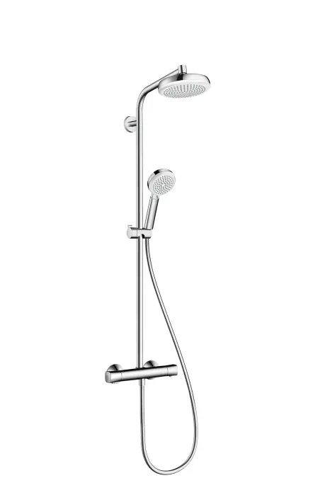 Hansgrohe Crometta 160 1jet showerpipe zuhanyrendszer fehér/króm EcoSmart 9 l/perc 27265 400 (27265400)Hansgrohe Expressz szállítás